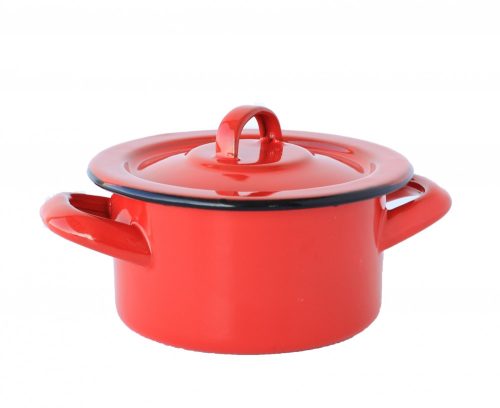 Emaille Topf 12 cm  0,7 L rot